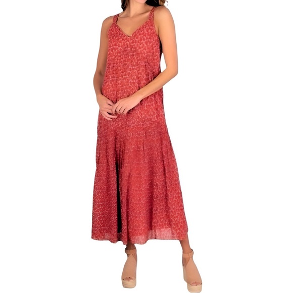 Joie Tea Rose Red Tiered Maxi Dress NWT Size XL - Picture 1 of 14